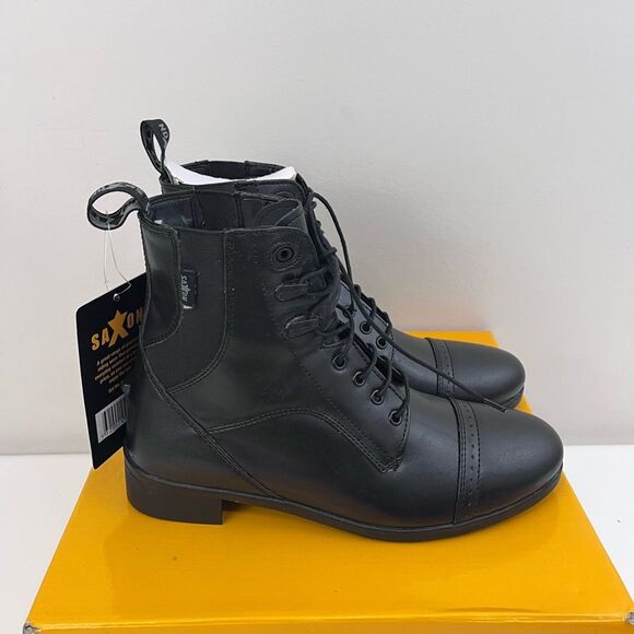Saxon Syntovia Lace Equestrian Paddock Boots Black Womens 9 - Picture 7 of 9